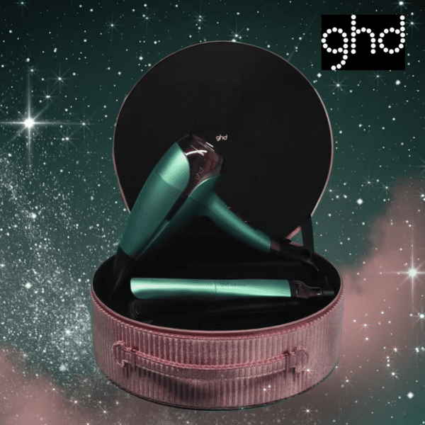 GHD Limited Edition Alluring Jade Deluxe Platinum+ Hair Straightener and Helios Hair Dryer