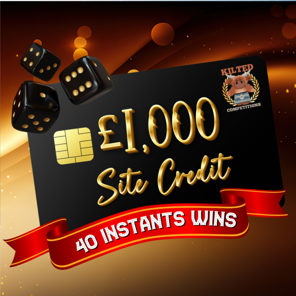 £1,000 Site Credit Main Prize + 40 Instant wins