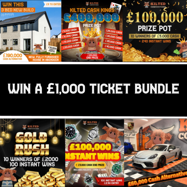 WIN A QUICK £1,000 TICKET BUNDLE INTO MULTIPLE COMPS #3