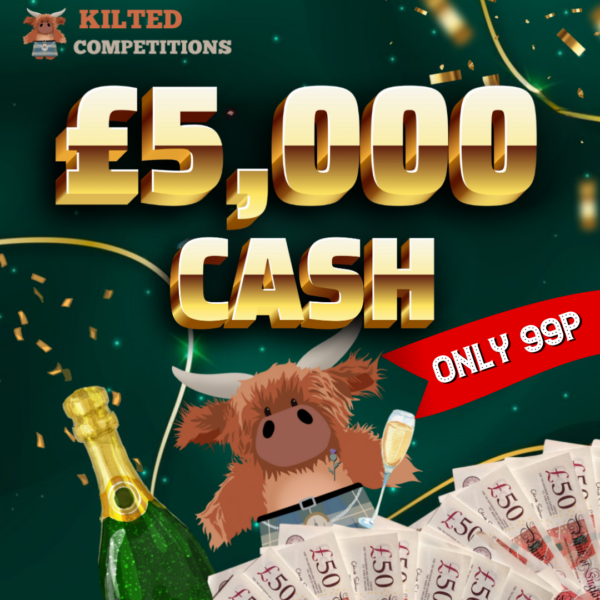 £5,000 CASH JACKPOT- WIN BIG for 99p!