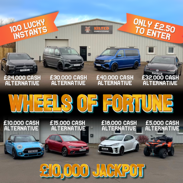 Wheels of Fortune: £300,000 Prize Pot - Get 5 tickets for £10 using the discount code LUCKY5