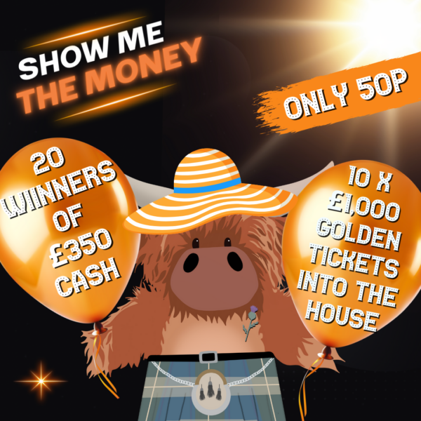 20 x £350 Cash Balloons to pop + 10 x £1,000 Golden Tickets into the House - Only 50p a pop