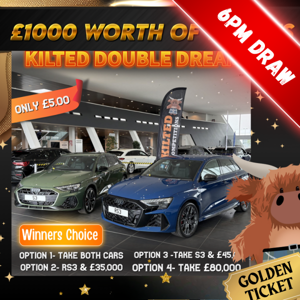 Golden Ticket WIN £1,000 Worth of Tickets into the Audi Double Dream or £80,000 CASH Main Draw #5