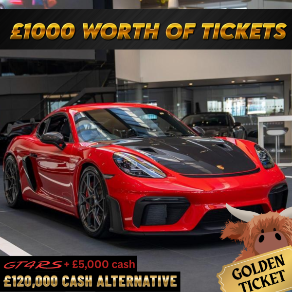 Golden Ticket WIN £1,000 Worth of Tickets into the GT4RS + £5K OR £120K Main Draw #6