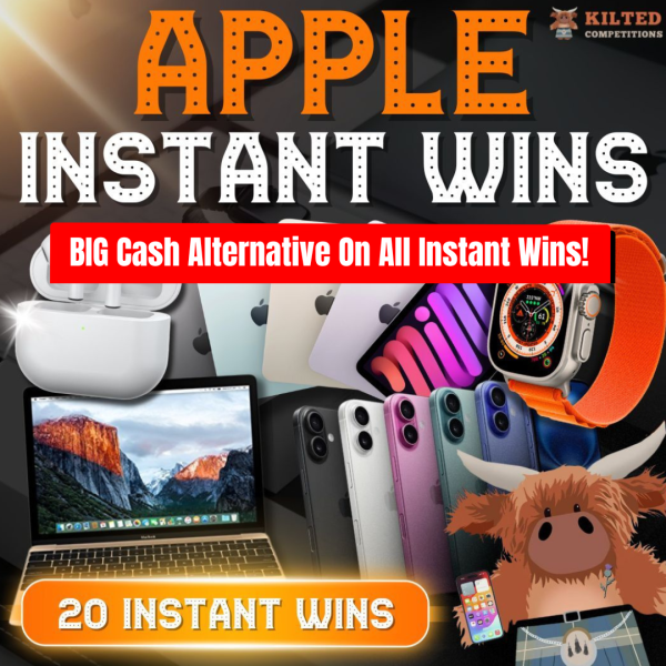 20 Awesome Apple Instant Wins + a £500 cash end prize