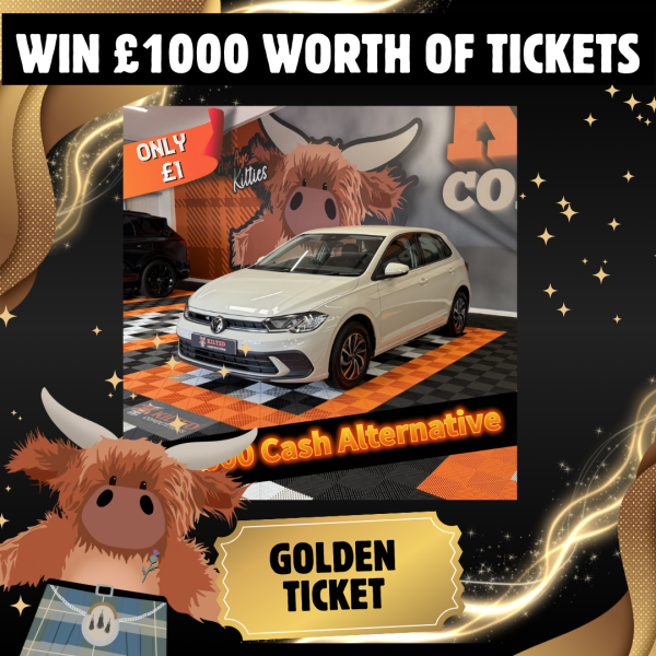 Win a £1,000 Golden Ticket into the VW Polo or £13,000 Cash