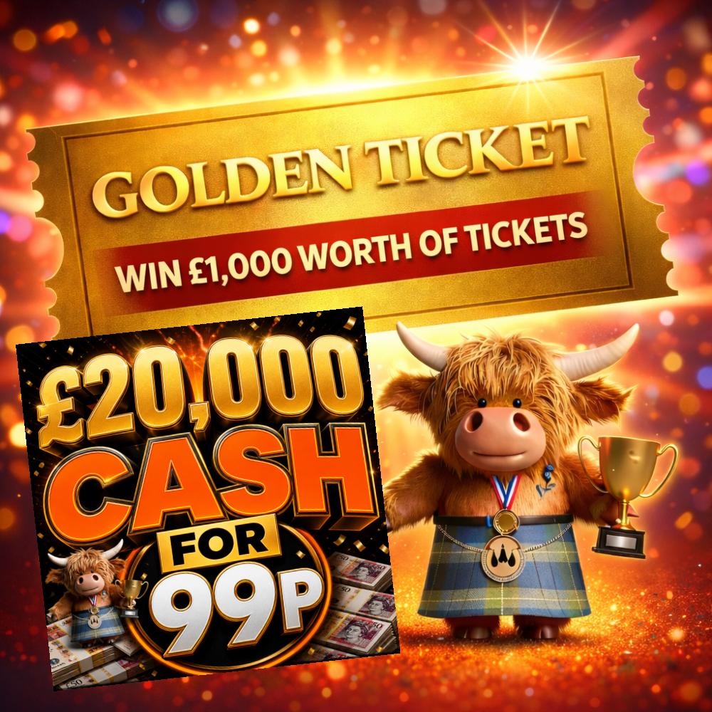MEGA LOW ODDS – Win £1,000 worth of tickets into Sundays £20,000 CASH Draw #2