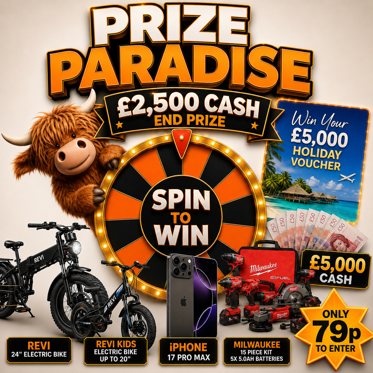 Kilted Prize Paradise – Up to £50,000 of prizes to be won!
