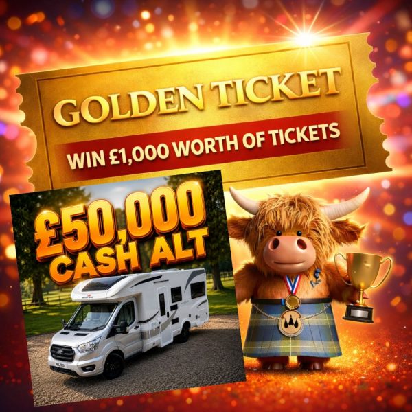Win a £1,000 Golden Ticket into the MotorHome or £50,000 CASH Main Draw